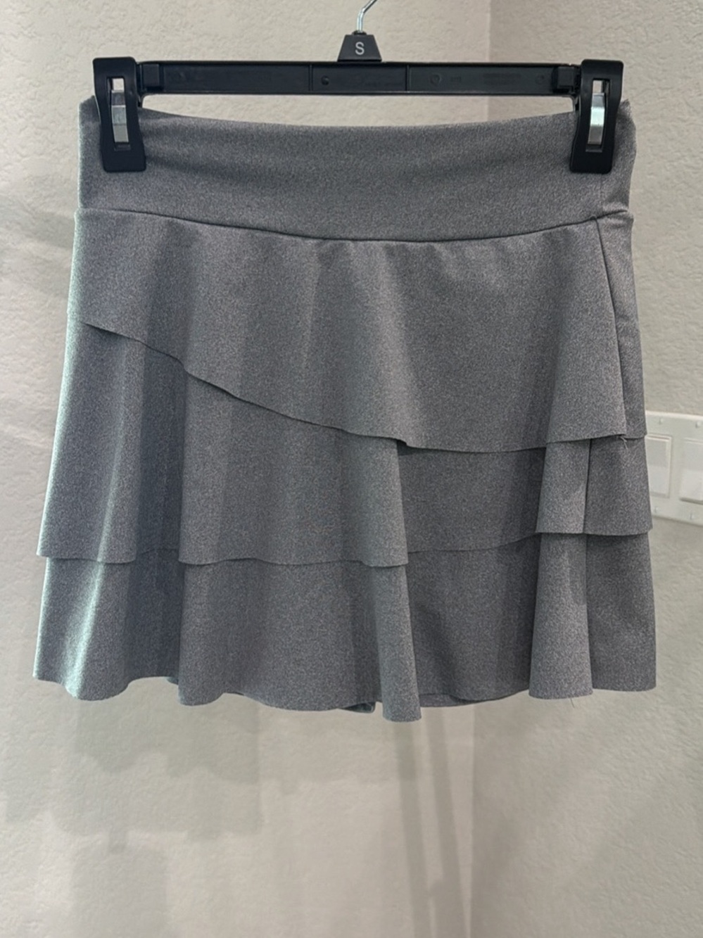 Altar'd State Gray Tiered Ruffle Mini Skirt
